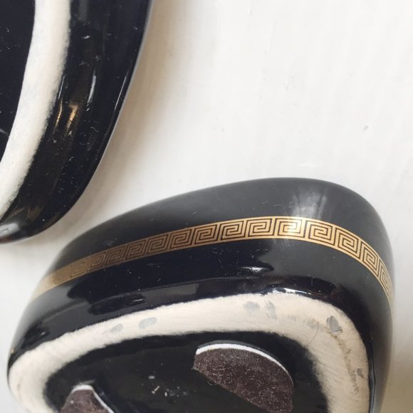 Lot of 4 Vintage Greek Mythology Ceramic w/ 24k Gold Trim: Trinket Vase Pitcher - Picture 6 of 12